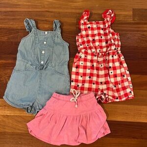 Cat & Jack romper and skirt bundle